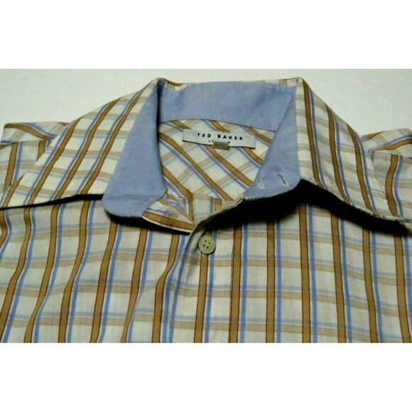 Mens Ted Baker London Button Front Shirt French Cuffs (Size 4 UK) USA Large - Picture 5 of 5